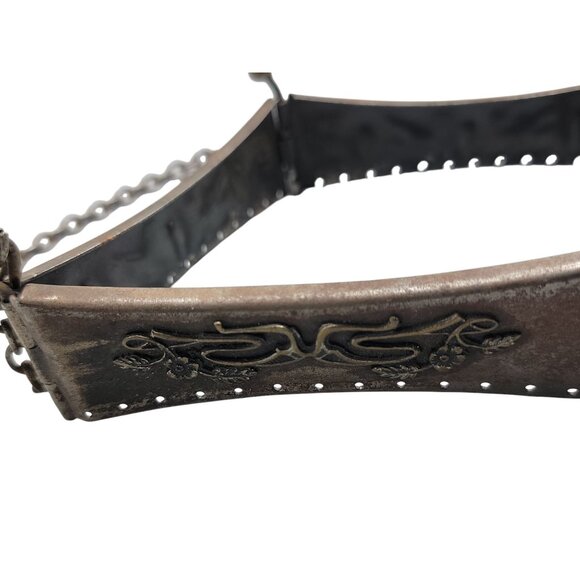 Antique Victorian Purse Reticule Square Frame Folding Floral Metal Kiss Closure - Picture 9 of 14